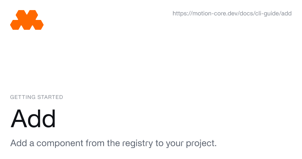 Add - Motion Core