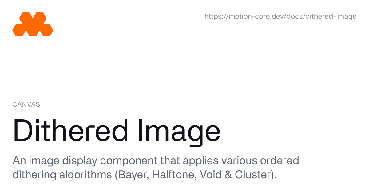 Dithered Image - Motion Core