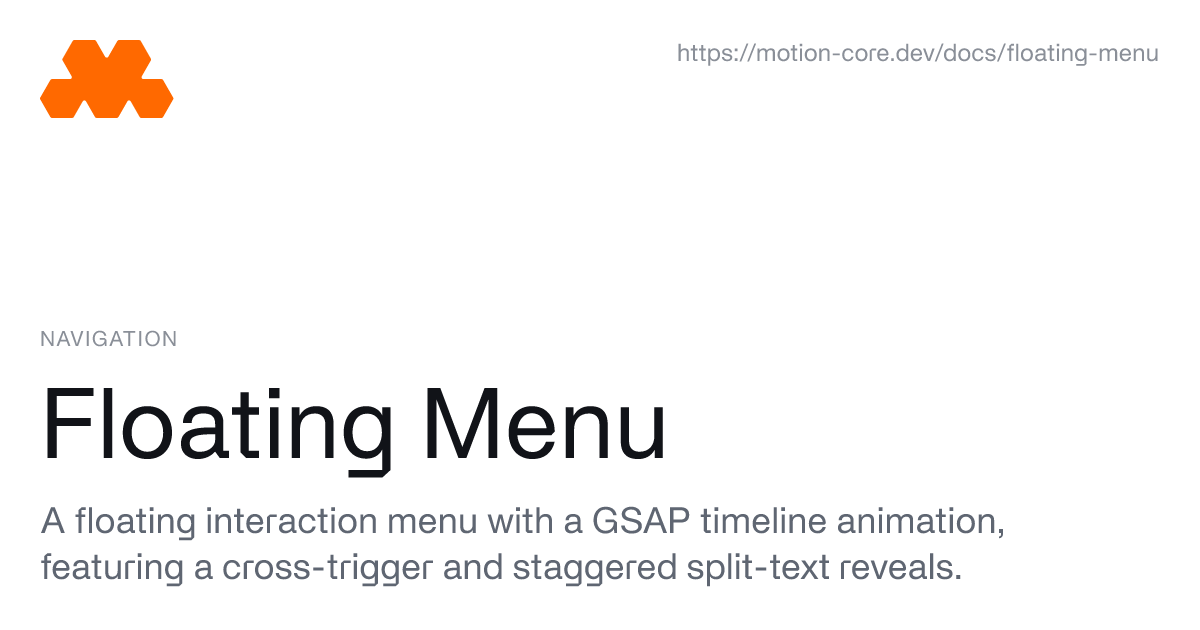 Floating Menu - Motion Core