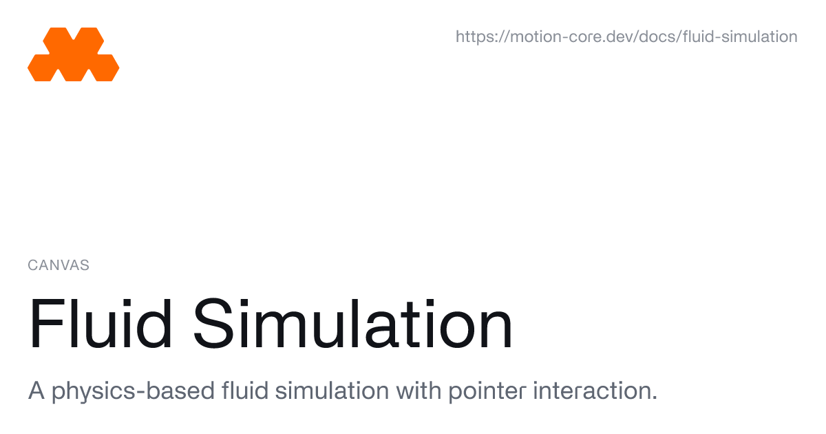 Fluid Simulation - Motion Core