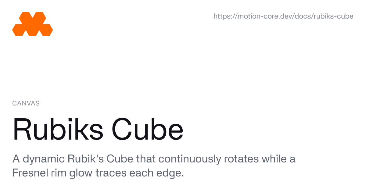 Rubiks Cube - Motion Core